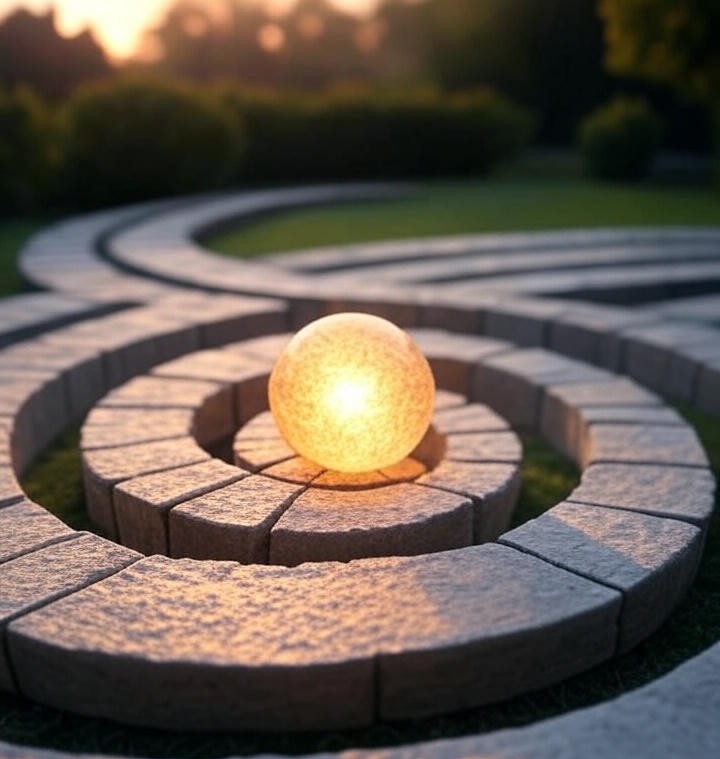 A visual representation of making smaller circles, spiraling from a broad motion to a refined, potent core.