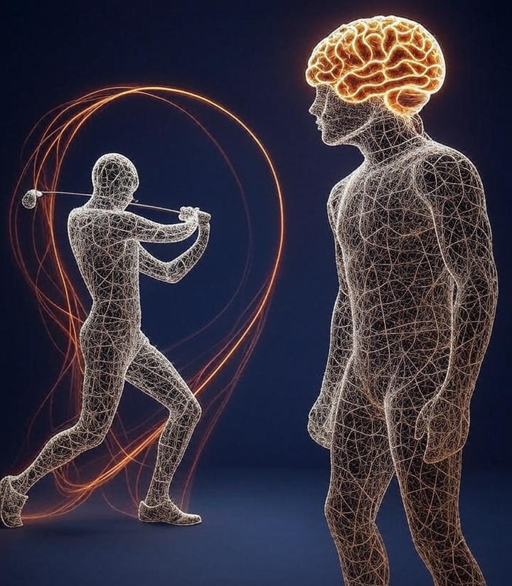 Conceptual art of the mirror neuron system